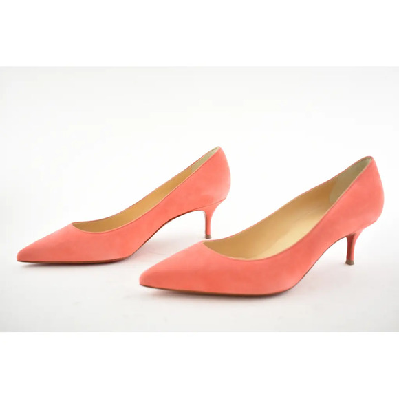 Christian Louboutin Kate 55 Smoothie Suede Classic Pointed Kitten Heel Pump 37.5 - Picture 8 of 10